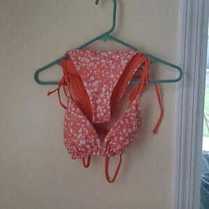 Zaful small bikini orange with white flowers box#2